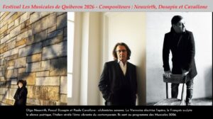 Festival Les Musicales de Quiberon 2026 - compositeurs Neuwirth Dusapin Cavallone